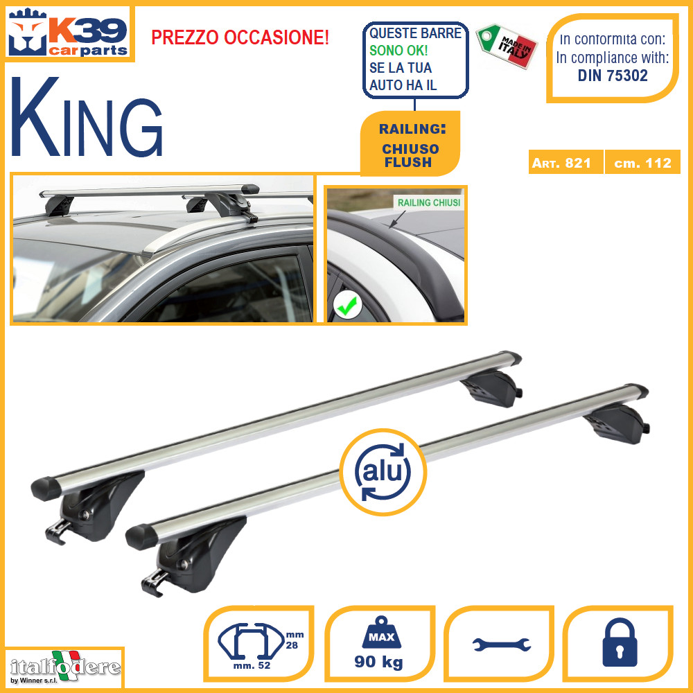Sistema Portapacchi K39 per Peugeot 508 SW 2010-2018 | Alluminio