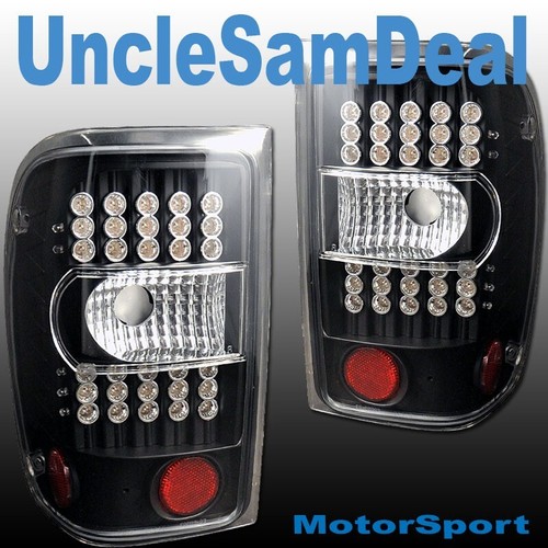 FOR 01-09 FORD RANGER CLEAR BLACK RED LED L.E.D. TAIL LIGHTS DIRECT ...