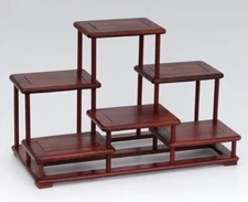 Rosewood Display Stand Shelf Table Top Ornament Antique Craft Storage Base