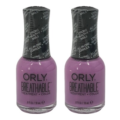 2 Pack Orly Breathable Treatment + Color 20911 TLC All in One Nail Polish Purple