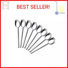 Sporks Stainless Steel, Salad Forks, IQCWOOD 8 Pack 18/10 Stainless Steel Sporks