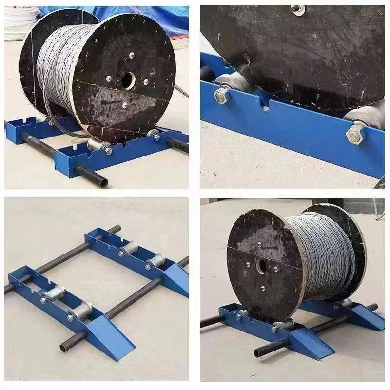 Dispensador de carrete de cable con soporte de rodillo de tambor de cable de alta resistencia para carretes 11,8-47,2 pulgadas OD Foto 4 de 4