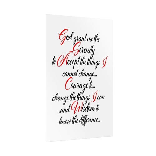 Serenity Prayer AA NA 12-Step Meeting Wall Art Posters Inspiring Sayings Slogans - Picture 8 of 33