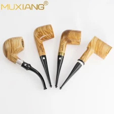 MUXIANG Olive Wood Tobacco Pipe 3mm/9mm Filter Smoking Pipe Classic Smooth Pipe