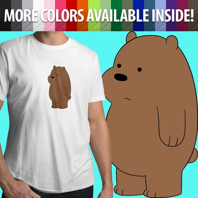 We Bare Bears Grizzly Grizz Baby Bear Cub Cartoon Unisex Mens Tee Crew T Shirt Ebay