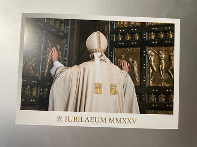 2025 Vatican Jubilee Postcard Pope Francis Opens Holy Door Unused