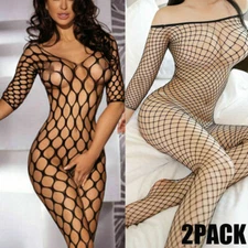 2X Fishnet Body Stocking Sexy Lingerie Women Bodysuit Babydoll Sleepwear 8916