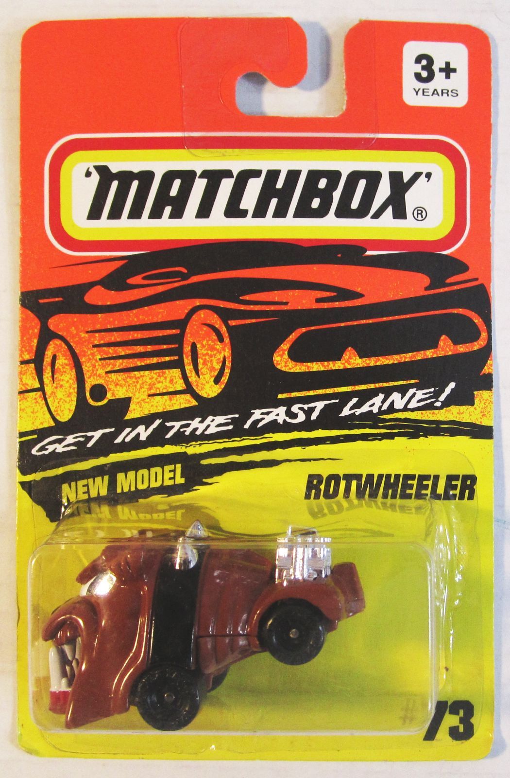 1994 Matchbox ROTWHEELER Brown #73 New Near Mint cardMOSC