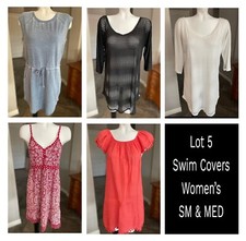 Lot 5 Women's Swimsuit Cover-ups SZ Small  Medium O'Neill, White, Black, Coral