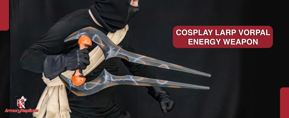 Espada Vorpal Energy Arma de Espuma Naranja Negro Juegos con disfraces LARP Látex Halo Estilo Hoja Foto 2 de 4