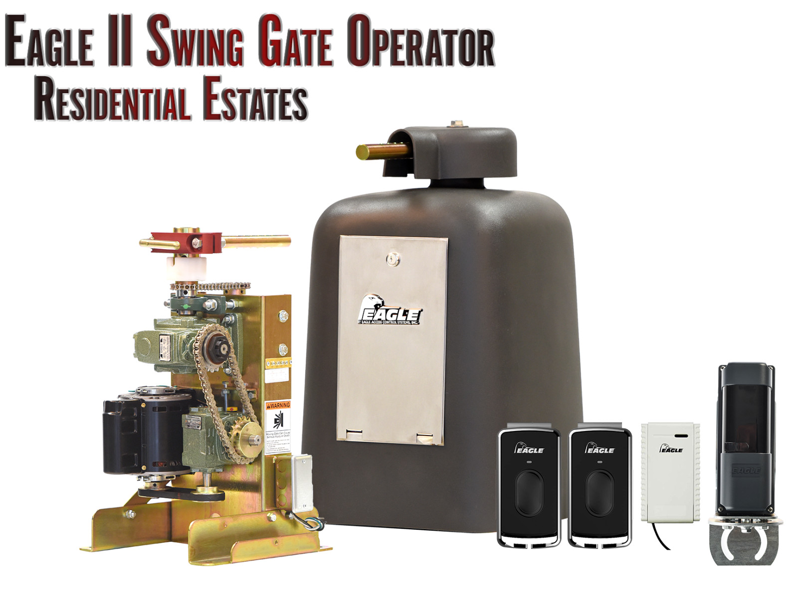 Swing Gate Opener Motor for Homes Eagle ll Residential Operator Small Gates NEW