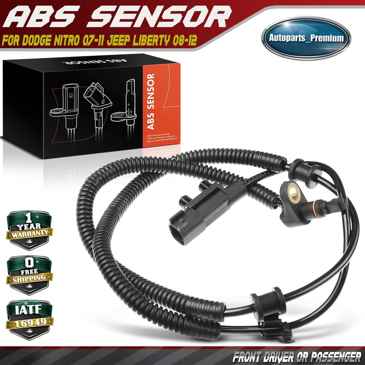 New ABS Wheel Speed Sensor for Dodge Nitro 07-11 Jeep Liberty 08