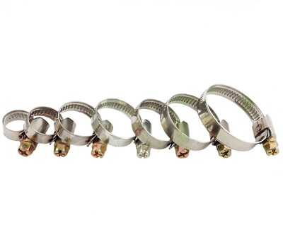 Schlauchschellen Rohrschellen 6 - 40mm, Rostfreier Stahl, W2, 7mm Hex, DIN 3017