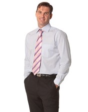 Benchmark Mens Mini Check Long Sleeve Shirt 100 Premium Cotton Spread Collar