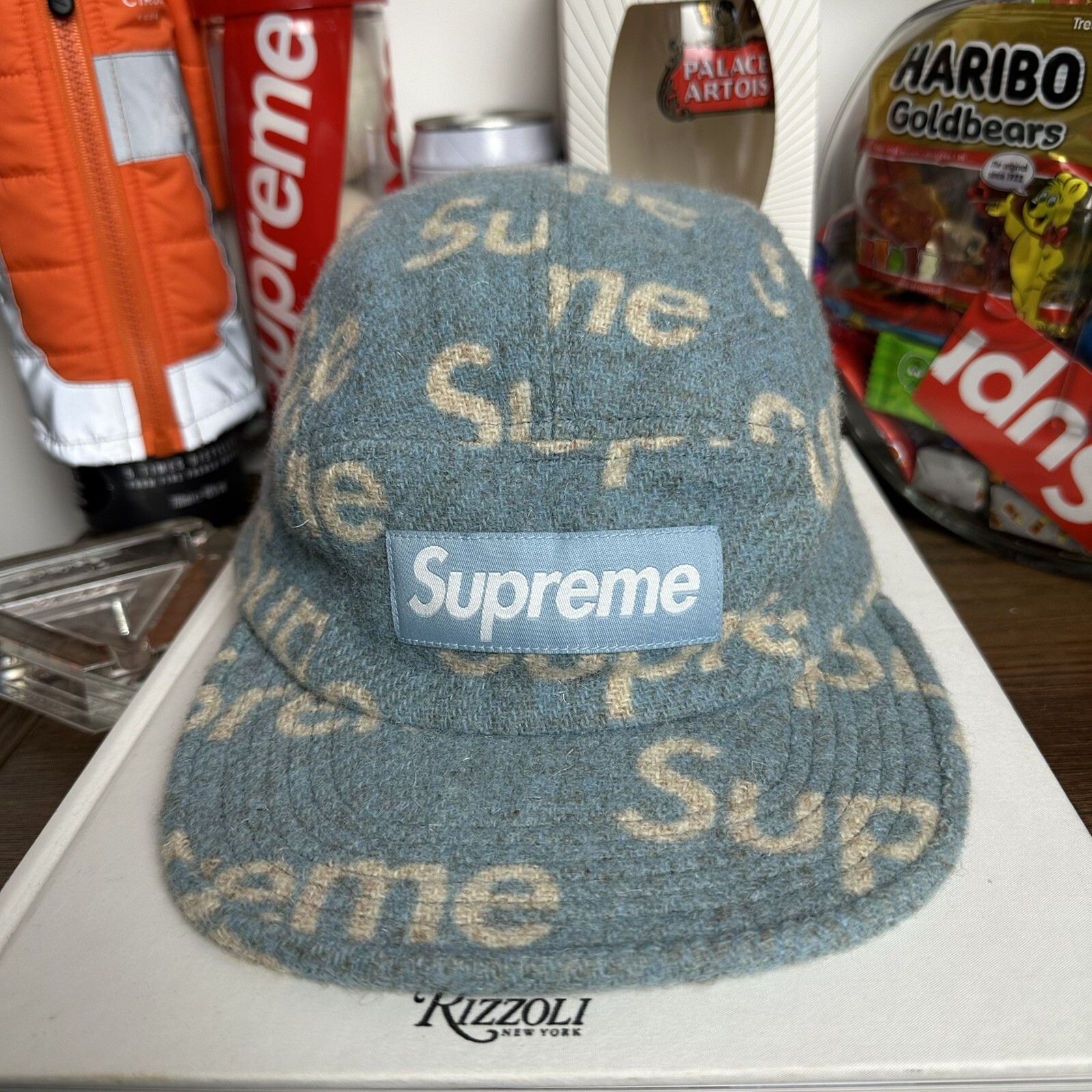 Supreme Harris Tweed Camp Cap - Light Blue - FW18 - Hats