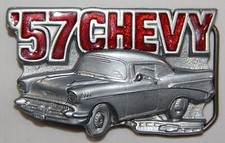 VINTAGE 1989 '57 CHEVY BELT BUCKLE BY GREAT AMERICAN PRODUCTS