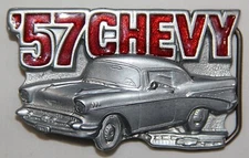 VINTAGE 1989 '57 CHEVY BELT BUCKLE BY GREAT AMERICAN PRODUCTS