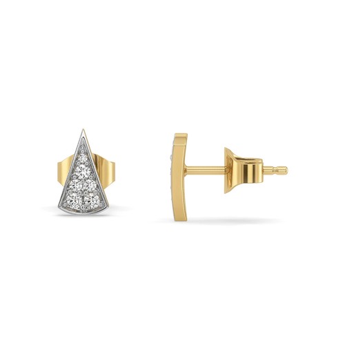 0.18ct Round Cut Lab Grown Diamond Stud Earrings 14kt Solid Yellow Gold - Picture 3 of 12