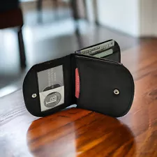 Genuine Leather Minimalist Bifold Wallets For Men RFID Blocking Slim Mens Wallet