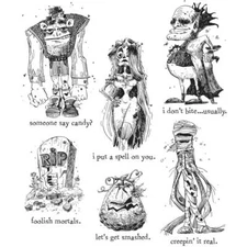 NEW Tim Holtz Stampers Anonymous "MONSTER REUNION" Rubber Cling Stamp Set 2019