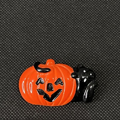 Jack o Lantern with Black Cat Enamel Halloween Brooch Pin Fashion ...