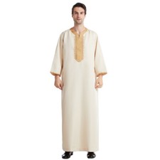 Muslim Men Robe Thobe Jubba Thoub Saudi Dishdasha Abaya Kaftan Ramadan Robe Eid