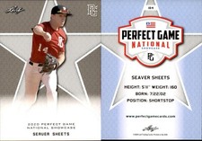 SEAVER SHEETS 2020 LEAF PERFECT GAME NATIONAL SHOWCASE ROOKIE CARD #184