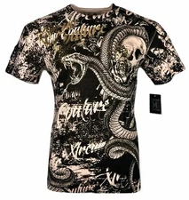 Xtreme Couture By Affliction Men's T-Shirt BLACKTOOTH Skull Biker MMA XS-5X