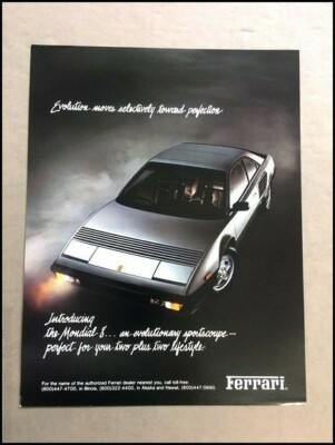 1982 Ferrari Mondial 8 Original 1-page Factory Car Sales Brochure Leaflet Card