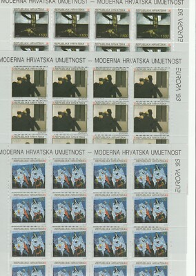 s37777 KROATIEN EUROPA CEPT POSTFRISCH ** 1993 MSx3