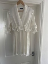 Ladies Size 8 White Dress Special Occasion Wedding Pretty Little Thing Preowned