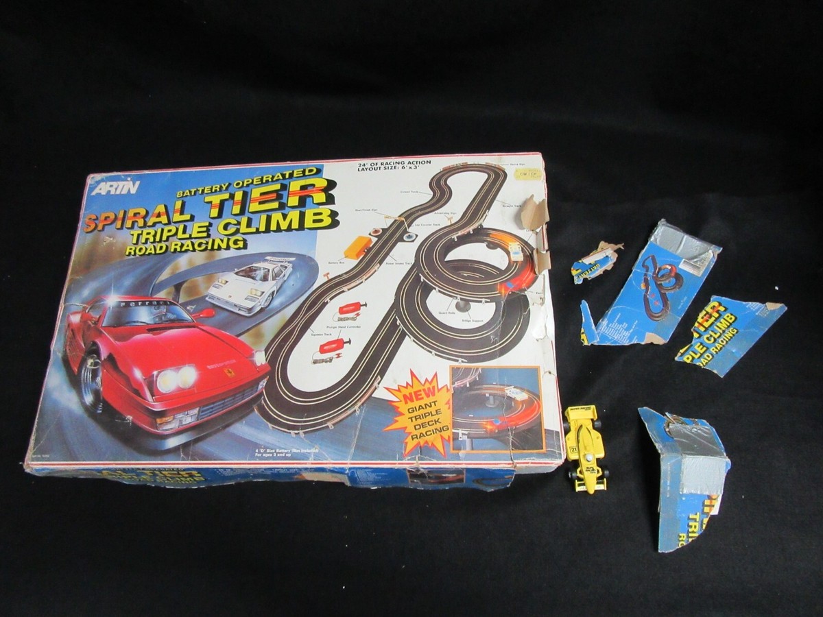 Artin Spiral Tier Triple Climb Road Racing Original Box Track Cars