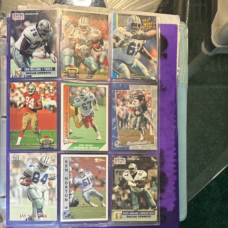 Pro Set 1991 NFL Football Card Lot (9) Cowboys 49ers Emmitt Smith  Haley Norton