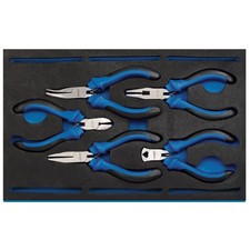 Image of Draper Precision Plier Set in 1/4 Drawer EVA Insert Tray 5 Pc Soft Grip 63215