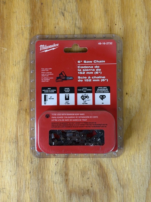 Milwaukee Tool 49-16-2732 6 In. Replacement Chain For M12 Saw