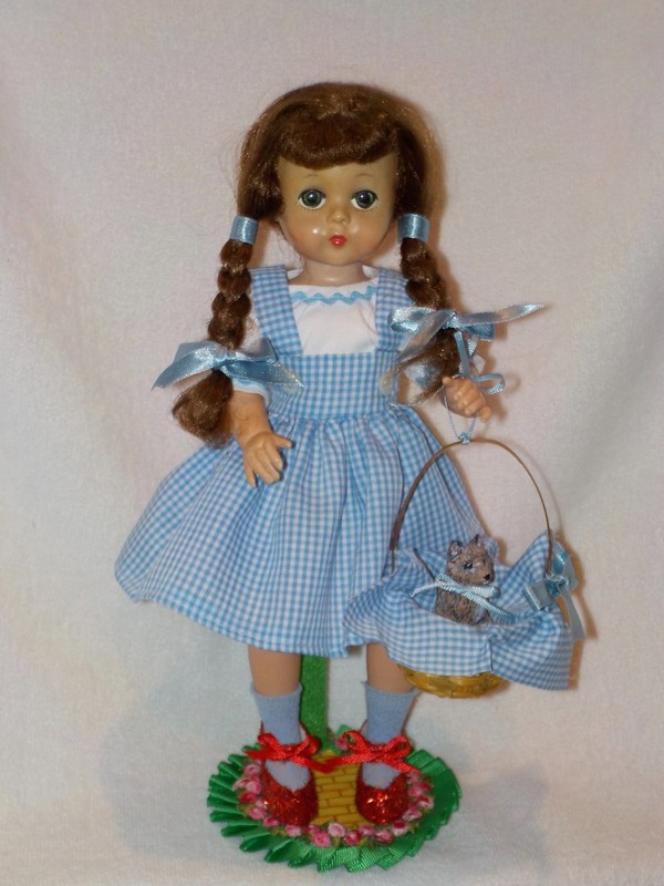 11" Vintage Jointed Lissy Doll By Madame Alexander Redressed As Dorothy Of Oz