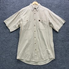 Wrangler RIGGS WORKWEAR Shirt Men's Size LT Beige Short Sleeve Workwear