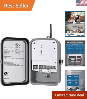 Smart Pool Pump Timer 40A - Wi-Fi Enabled with Remote Voice Control &  Listed
