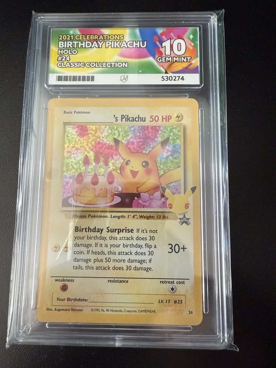 Birthday Pikachu #24 Pokemon Celebrations English Ace 10 - PERFECT