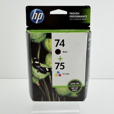 HP 74 Black  75 Tri-Color Combo pk CC659FN Sealed Exp. 04/2015
