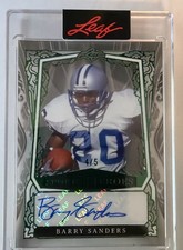 2025 Leaf Sports Heroes Barry Sanders Autograph Auto  #4/5 - Lions - Emerald! 