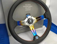 Nardi Torino Leather Titanium Blue Rainbow Style Sport Steering Wheel - Dhl Usa