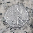 Liberty Walking 1942 Silver 50C US Coin 0.9 Fineness Uncertified