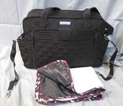 Vera Bradley Stroll Around baby Bag Travel Bag Expresso with Changing Pad