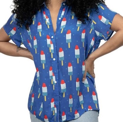 Tipsy Elves Women s Funny Summer Bomb Pop Button Down Shirt