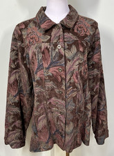 Chico's Womens Sz 3 XL/16 Floral Jacket Multicolor Tapestry Art to Wear Blazer