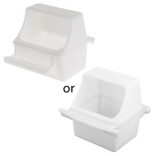 Bird Feeder with Perch Plastic Parakeet Dispenser for Cage Splash-Proof