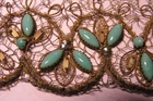 19th century LACE GALON GOLD THREAD 19TH CENTURY EMBROIDERED GLASS PASTE - GOLD LACE BRAID
