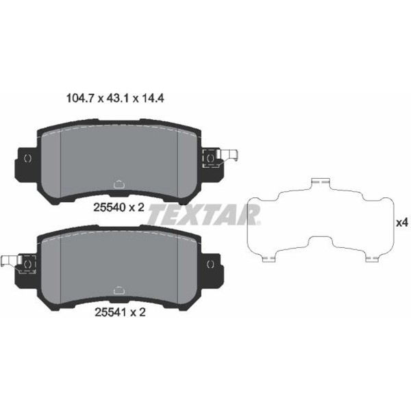 Textar 2554001 Bremsbelagsatz FüR Mazda CX 3 CX 5 2 KE GH DK DL DJ-image