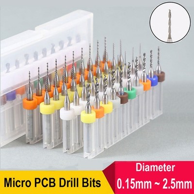 Solid Carbide PCB CNC Micro Twist Drill Bits Milling 0.15 0.2mm - 2.5mm Carbide 